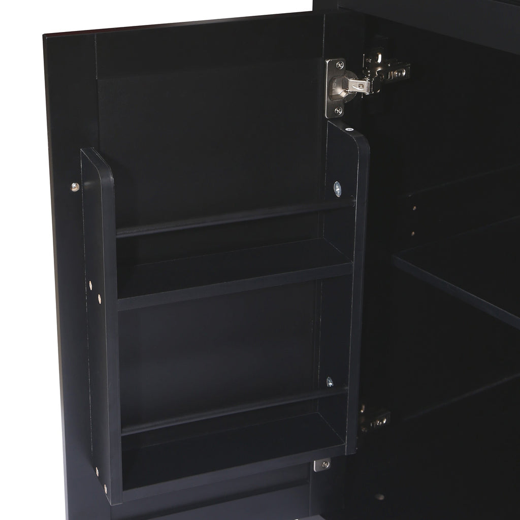 Rubber Wood Drop-Leaf Kitchen Cart with Storage
