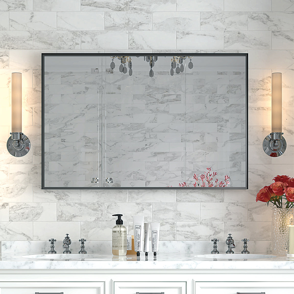 40x30 Inch Glossy Bathroom Mirror