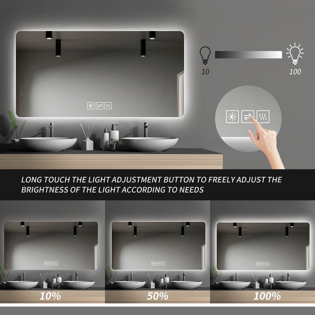 LED Backlit Bathroom Mirror with Anti-Fog Functionality