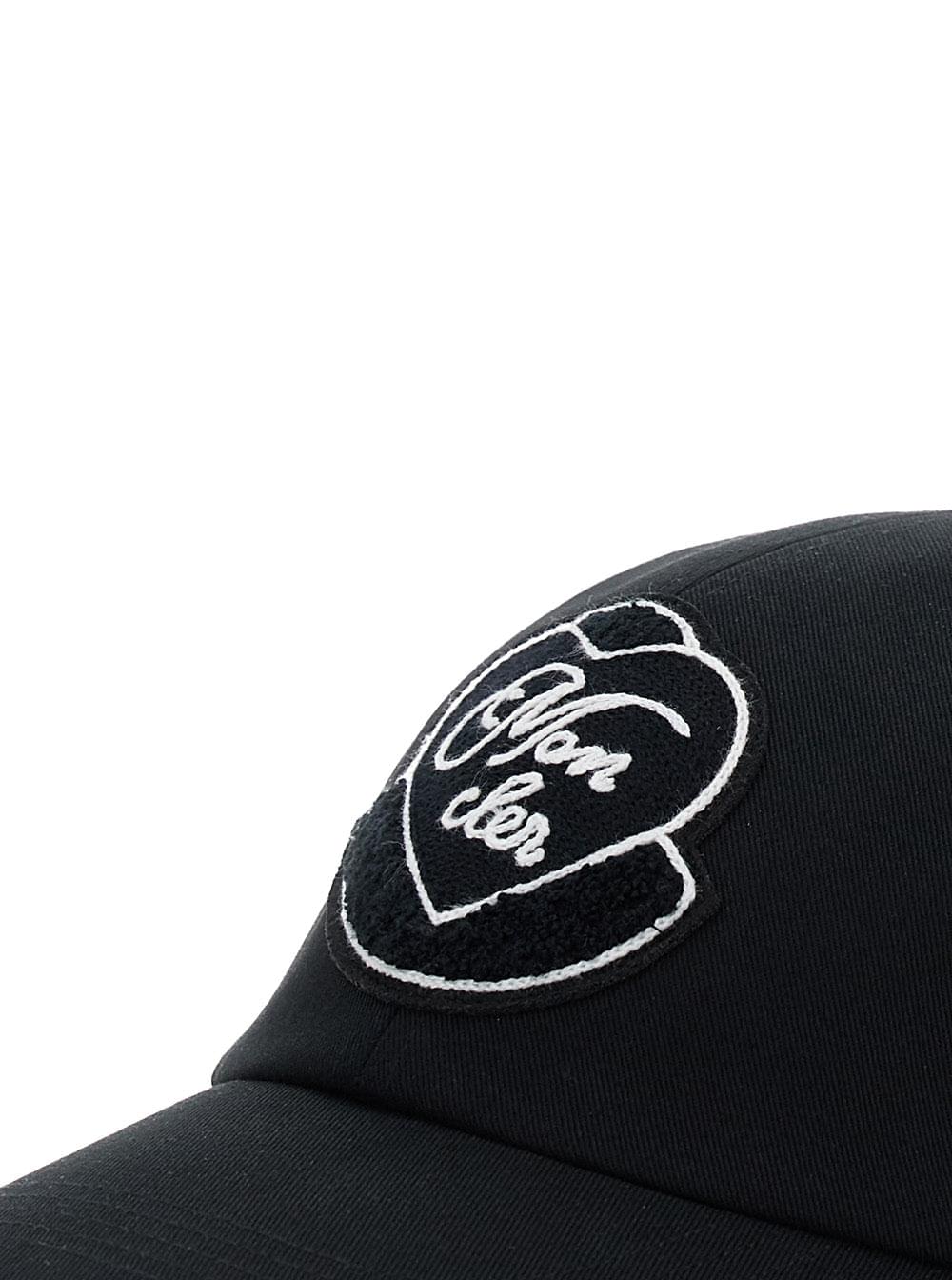Moncler Women Black Baseball Cap With Logo Embroidery On The Front In Cotton Woman