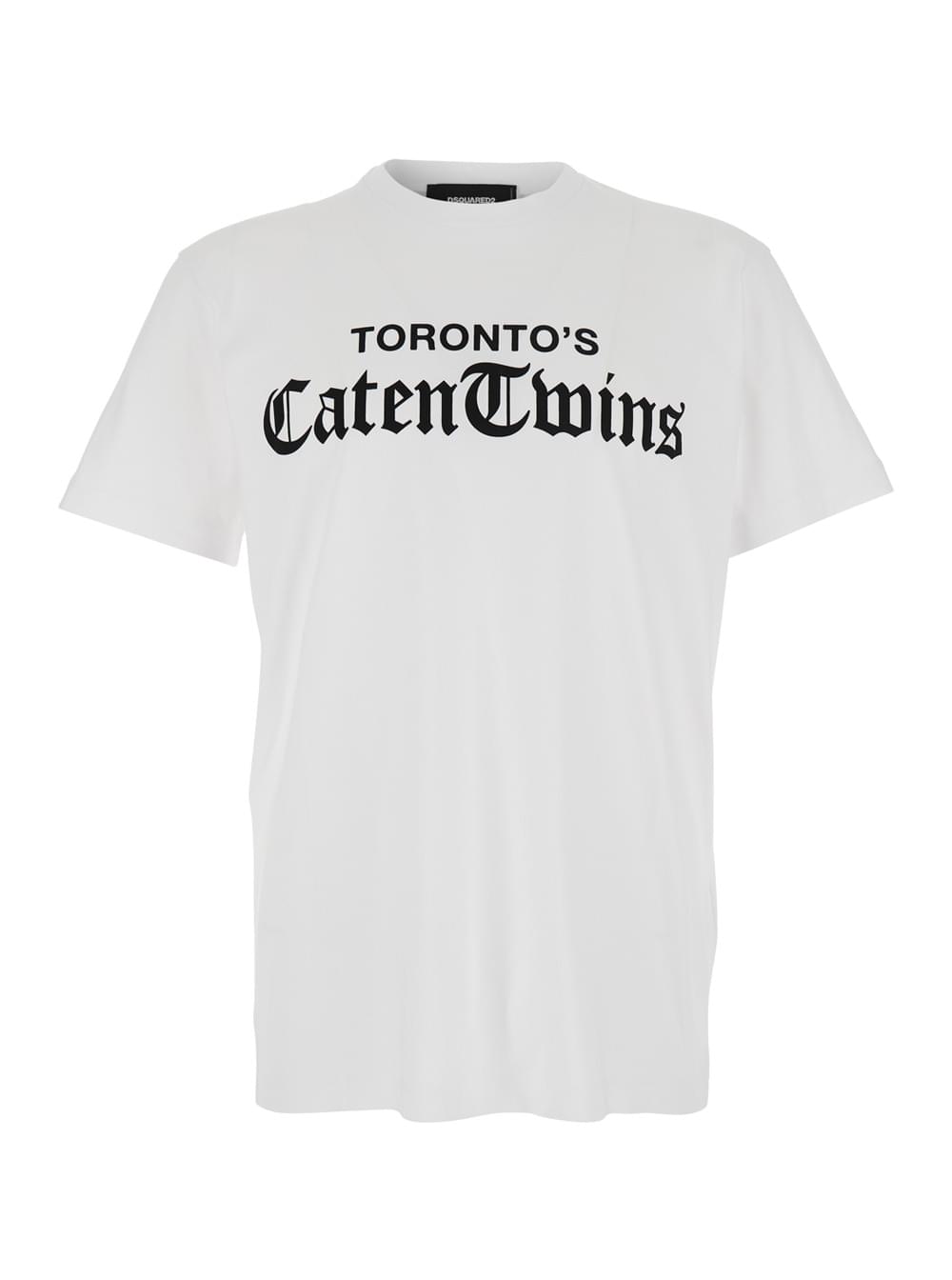 Dsquared2 Men White T-Shirt With Logo On The Front In Cotton Man