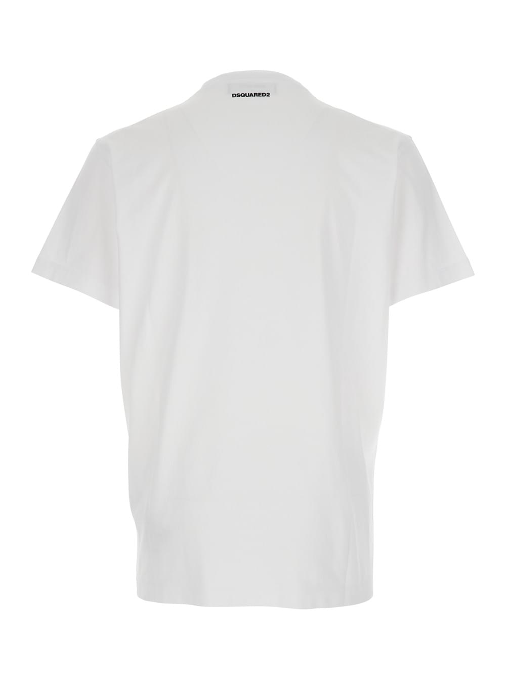 Dsquared2 Men White T-Shirt With Logo On The Front In Cotton Man