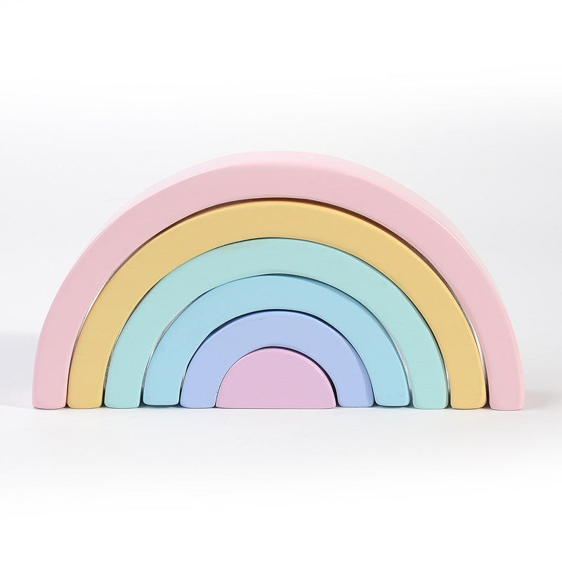 Wooden Rainbow Arch Stacking Blocks — Ages 18 Months+
