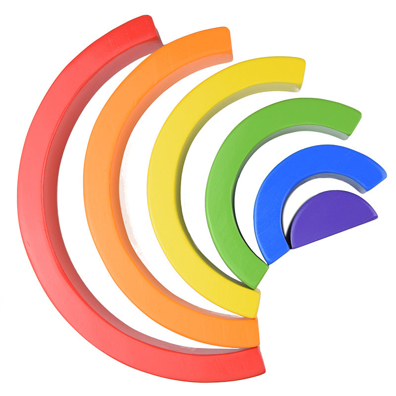 Wooden Rainbow Arch Stacking Blocks — Ages 18 Months+