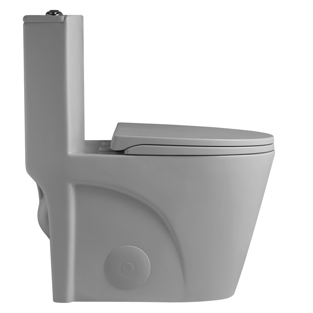 One-Piece Tornado Dual-Flush Toilet with Soft-Close Seat - Gray, Pink or Black