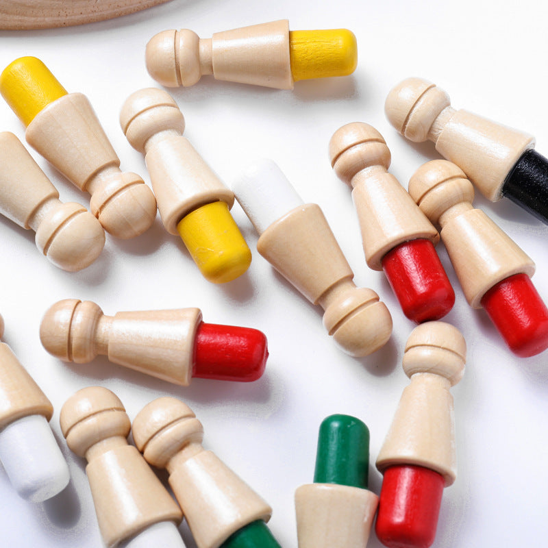 Wooden Color Memory Chess Game — Ages 3+
