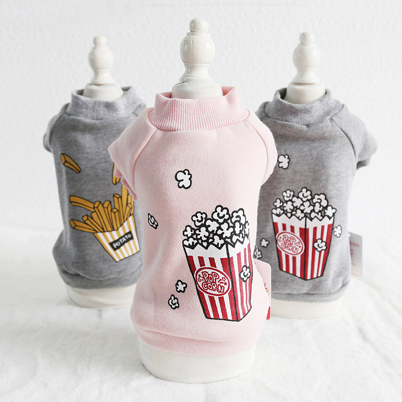 Popcorn chips Pet Dog Cat Clothes Winter Warm Dog Hoodies Jacket Coats Clothes For Dogs Cat Pet Clothing Small Large