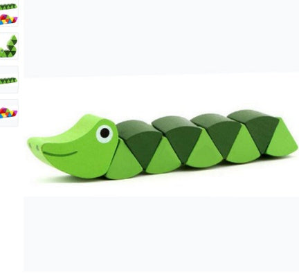 Wooden Jointed Caterpillar Toy — Ages 3+