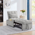4 in 1 Multi-Function Single Sofa Bed with Storage Pockets Gray