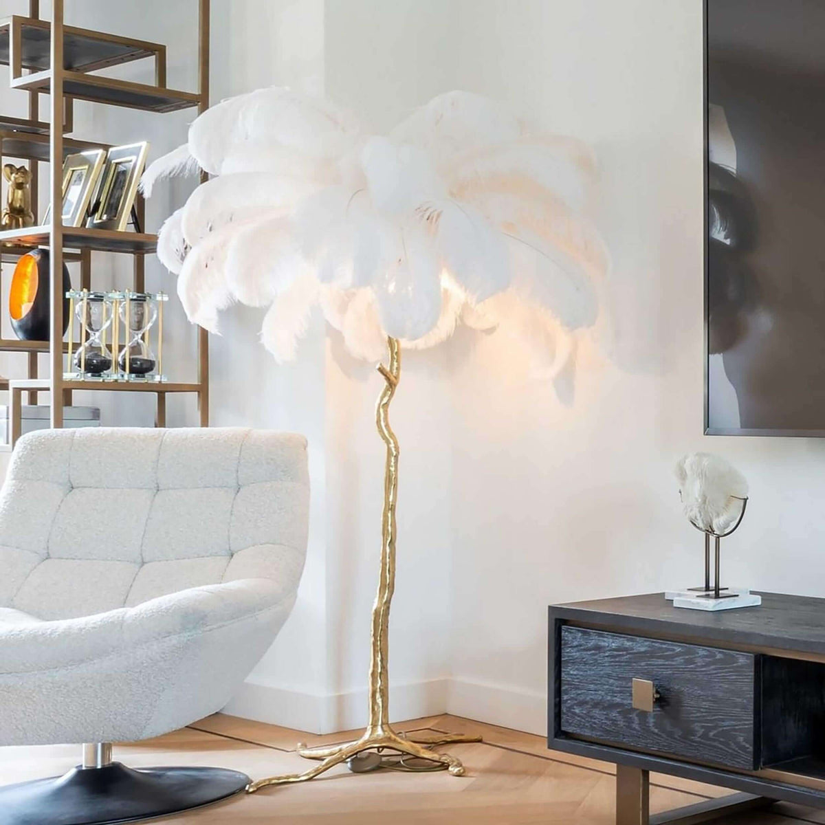 Ostrich Feather Floor Lamp
