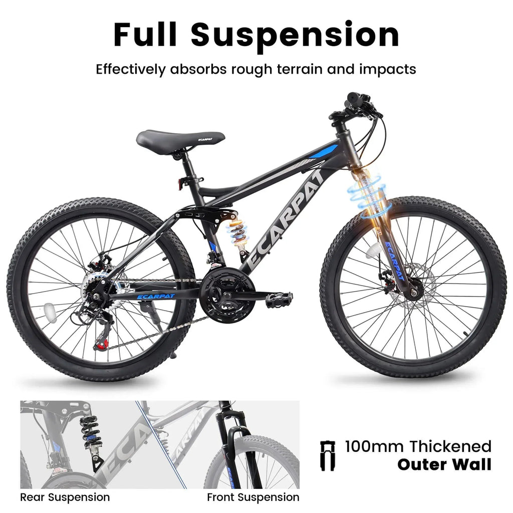 FlexRide™ 24 – 24" MTB Bike with Disc Brakes & 21-Speed Gears