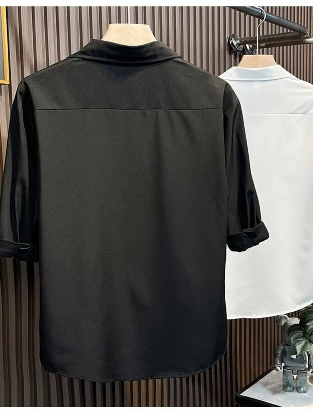Men's Full Size Knit Panel Short Sleeve Shirt