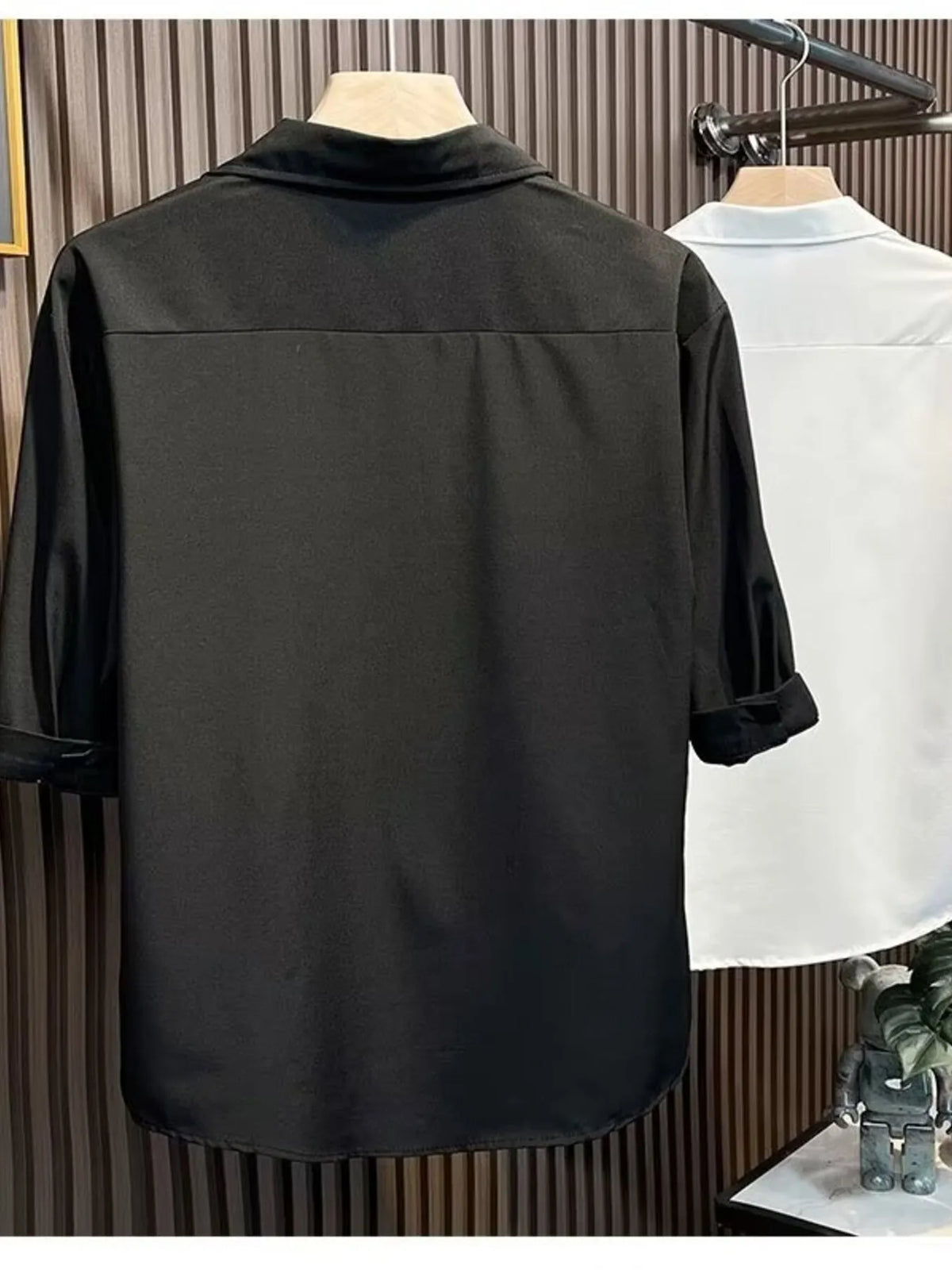 Men's Full Size Knit Panel Short Sleeve Shirt
