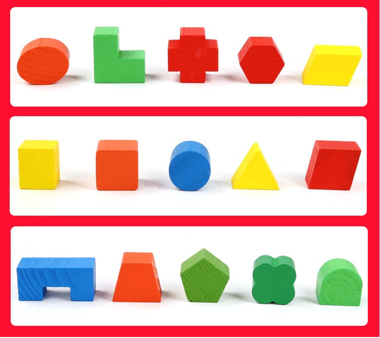 Pine Wood Shape-Matching Box — Ages 3+
