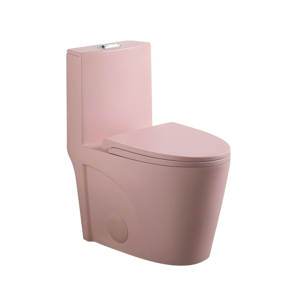 One-Piece Tornado Dual-Flush Toilet with Soft-Close Seat - Gray, Pink or Black