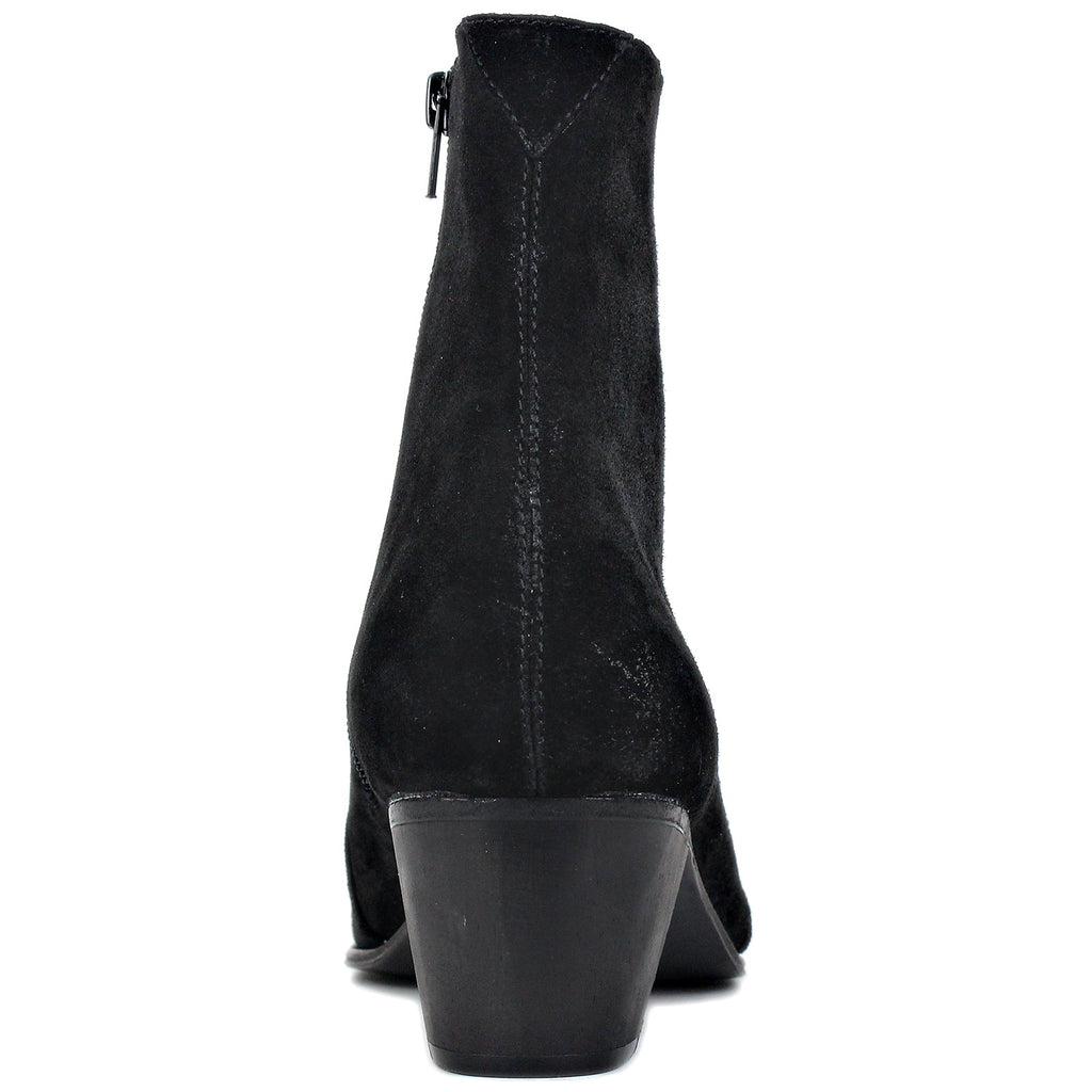 OSSTONE Men Chelsea Ankle Boots Leather Heeled Boots With Side Zipper Cuban Heel Dress Boots Disco Shoes OS-JY051 BLACK SUEDE