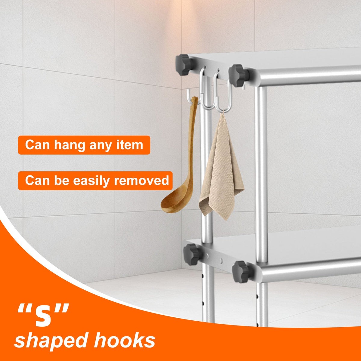 72 Inch Adjustable Stainless Steel Kitchen Rack