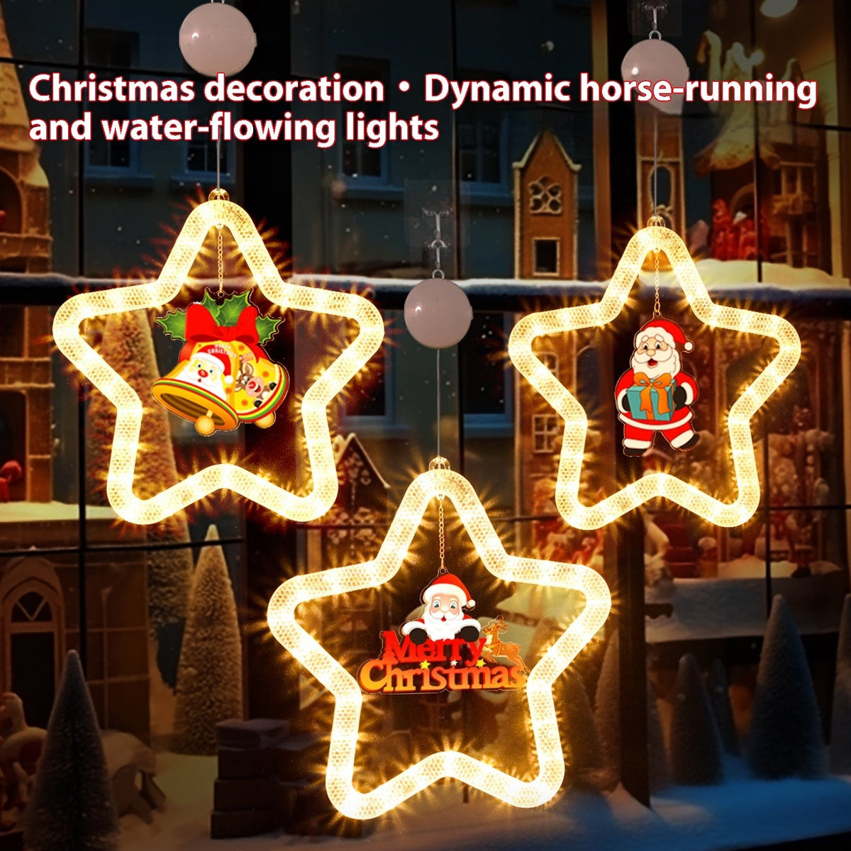 LED Christmas Star Pendant Window Door Decor