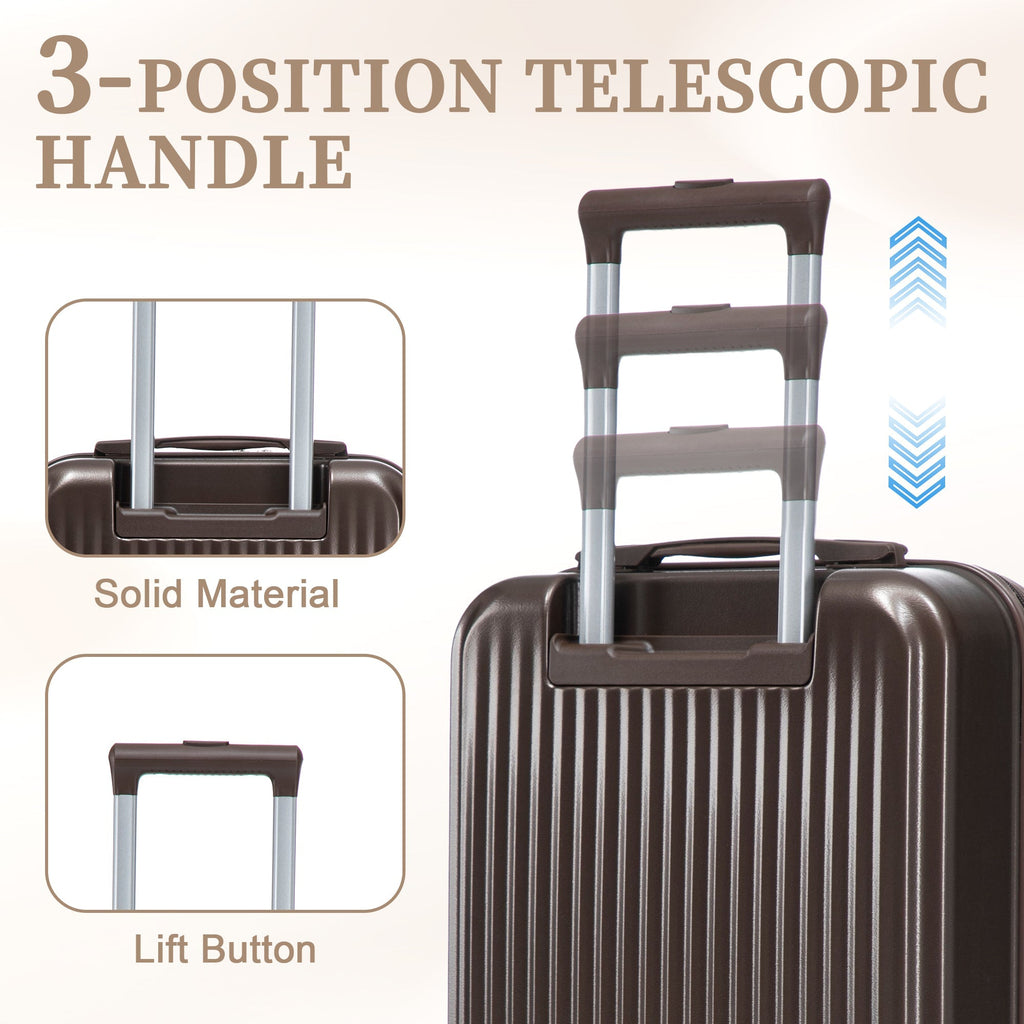 14' & 20' ABS Spinner Wheel Luggage Set with Cosmetic Case