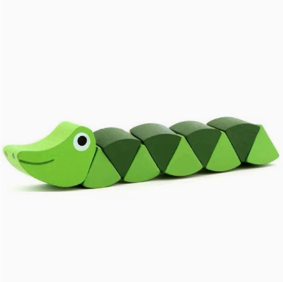 Wooden Jointed Caterpillar Toy — Ages 3+