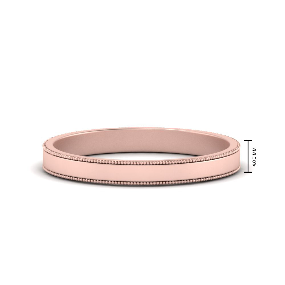 Flat Milgrain Mens Wedding Band