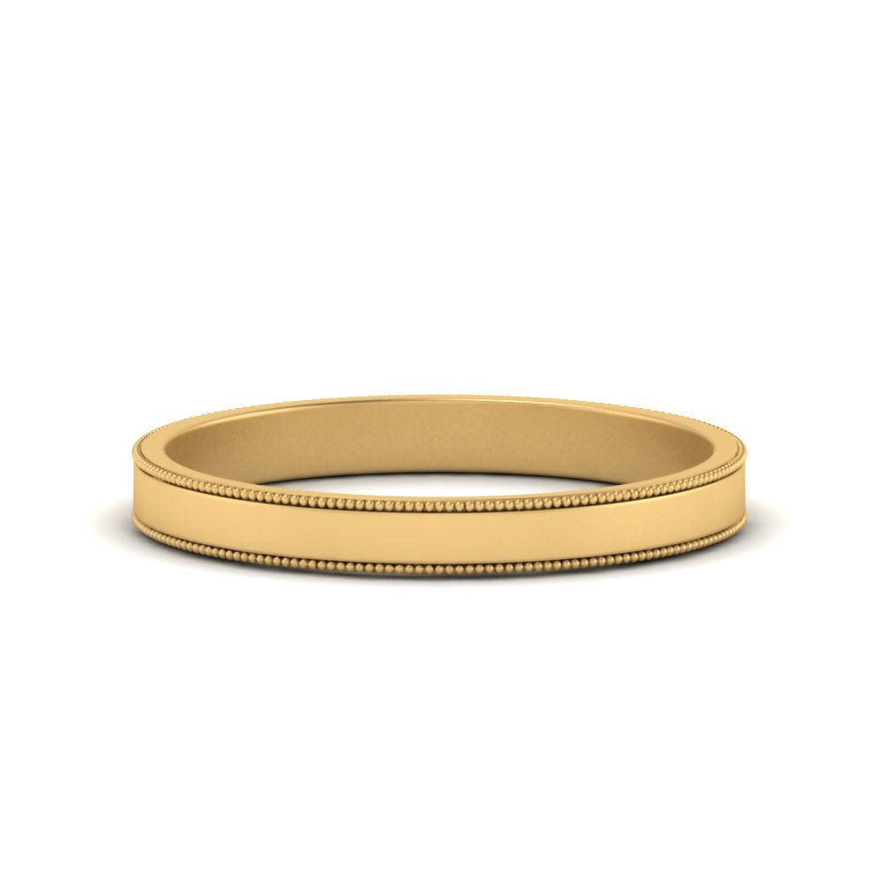 Flat Milgrain Mens Wedding Band