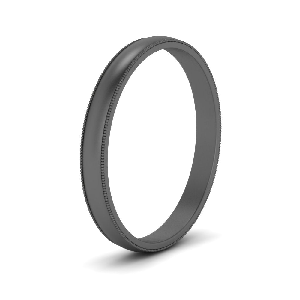 Milgrain Matte Finish Mens Band