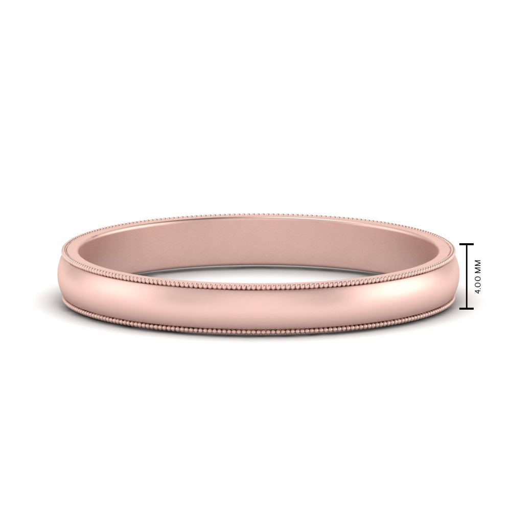 Milgrain Matte Finish Mens Band