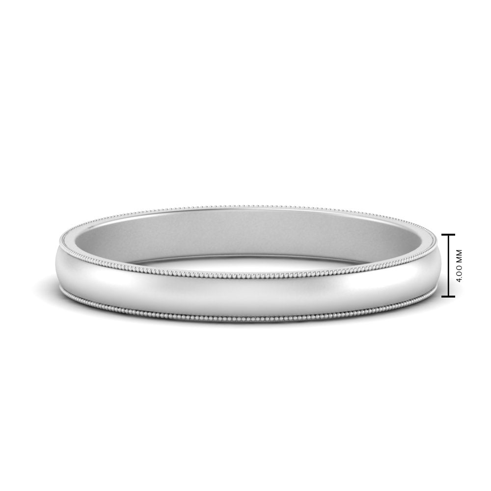 Milgrain Matte Finish Mens Band
