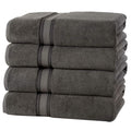 Gray 4-Piece 100% Cotton Bath Towel Set — 28 × 54 Inches