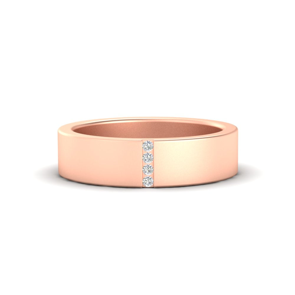 4 Stone Diamond Wedding Band Ring
