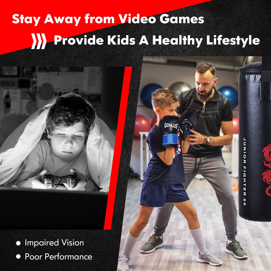 40 lb Punching Bag Set with Gloves, Jump Rope, Hook & Carry Bag