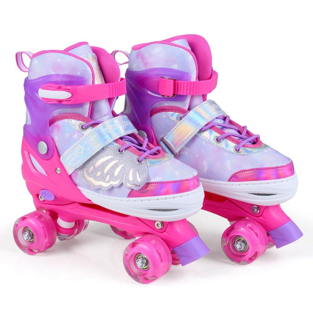 Adjustable Light-Up Quad Roller Skates — Ages 9–14, EU 38–41