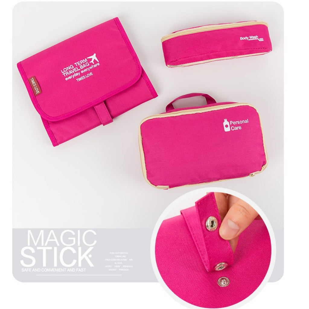 Outdoor Travel Toiletry Bags,Waterproof 3-in-1 Foldable Wash Bag, Makeup Hook Storage Bag, Toiletry Bag organizer,