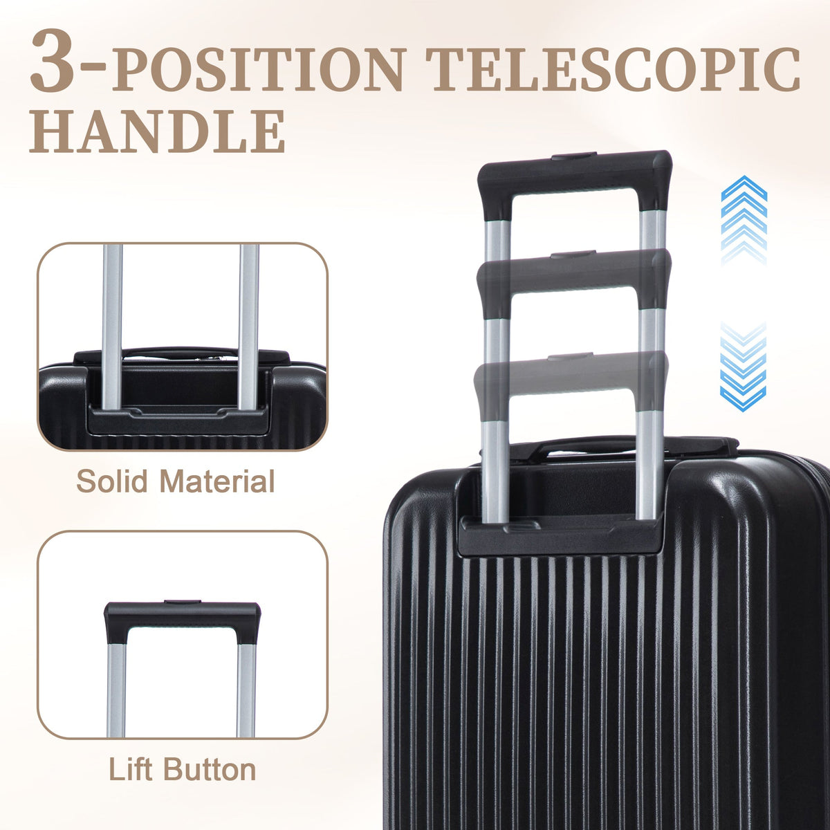 14' & 20' ABS Spinner Wheel Luggage Set with Cosmetic Case