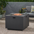 33" Outdoor Iron Square Propane Fire Pit - Brushed Brown