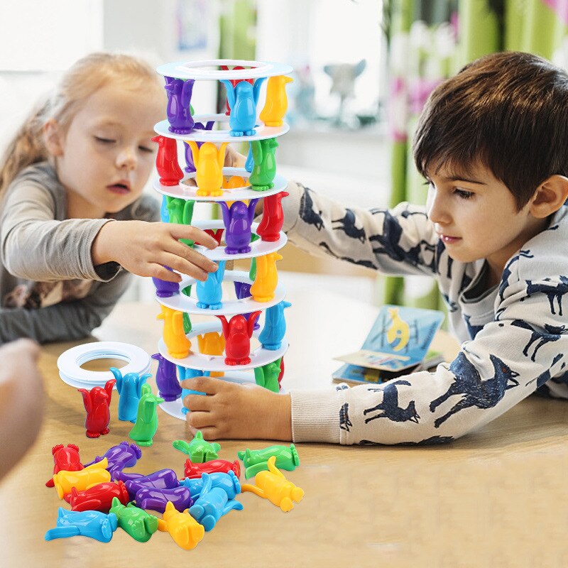 Penguin Tower Balance Game — Ages 4–6