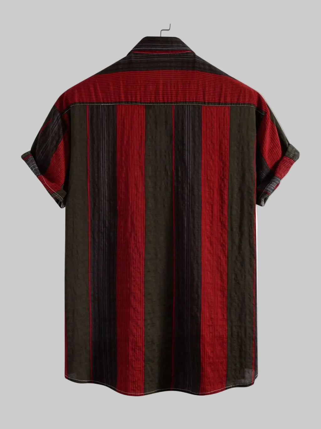 Men's Burgundy Button Up Short Sleeve Shirt