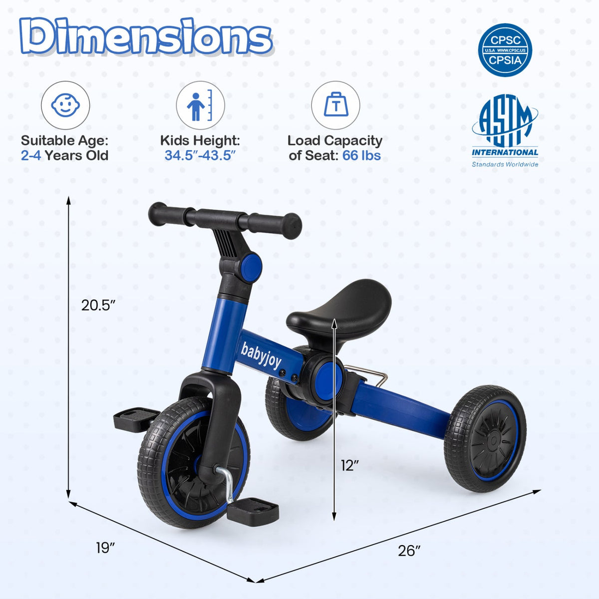 Convertible Toddler Tricycle & Balance Bike — Ages 2–4