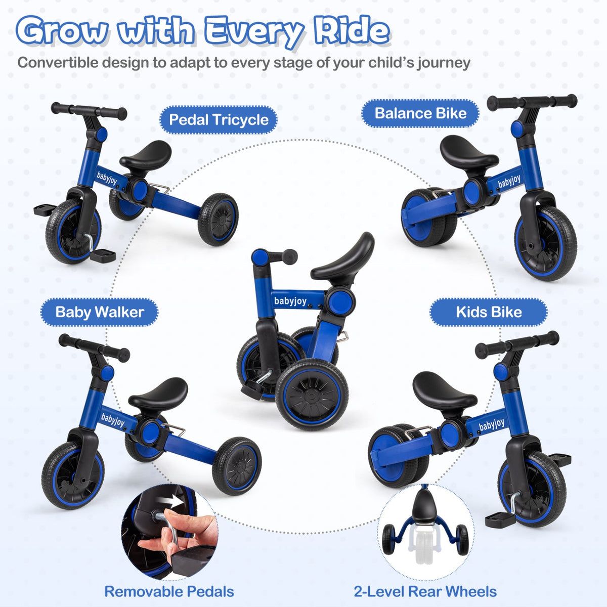 Convertible Toddler Tricycle & Balance Bike — Ages 2–4