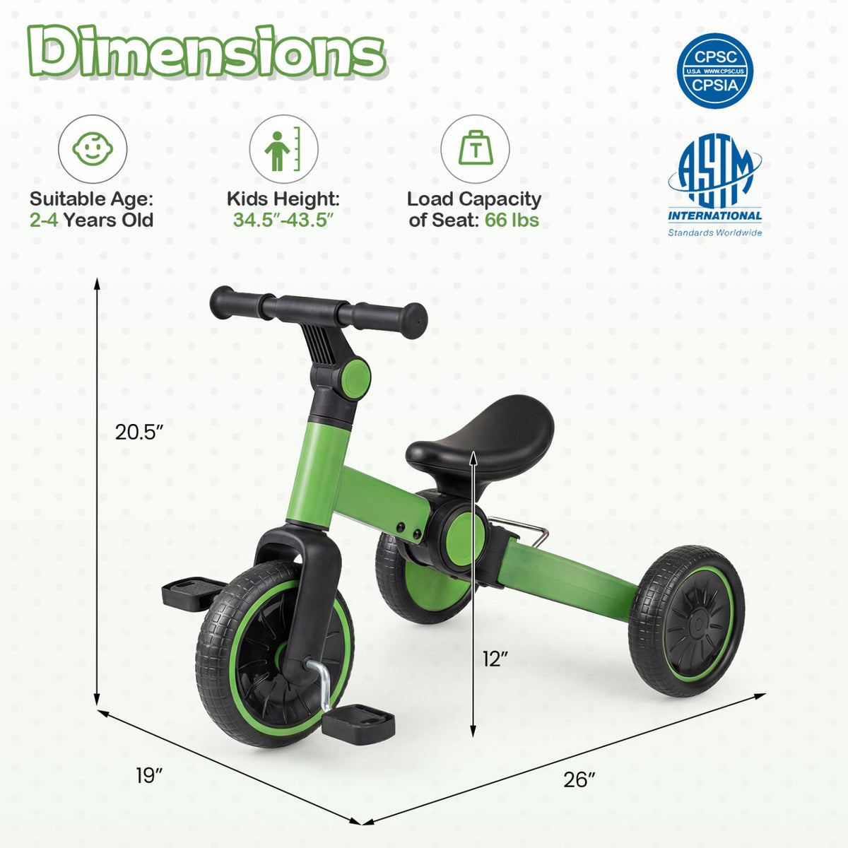 Convertible Toddler Tricycle & Balance Bike — Ages 2–4