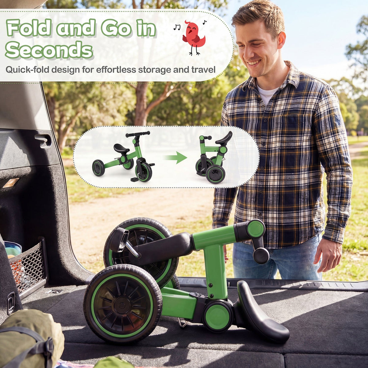 Convertible Toddler Tricycle & Balance Bike — Ages 2–4