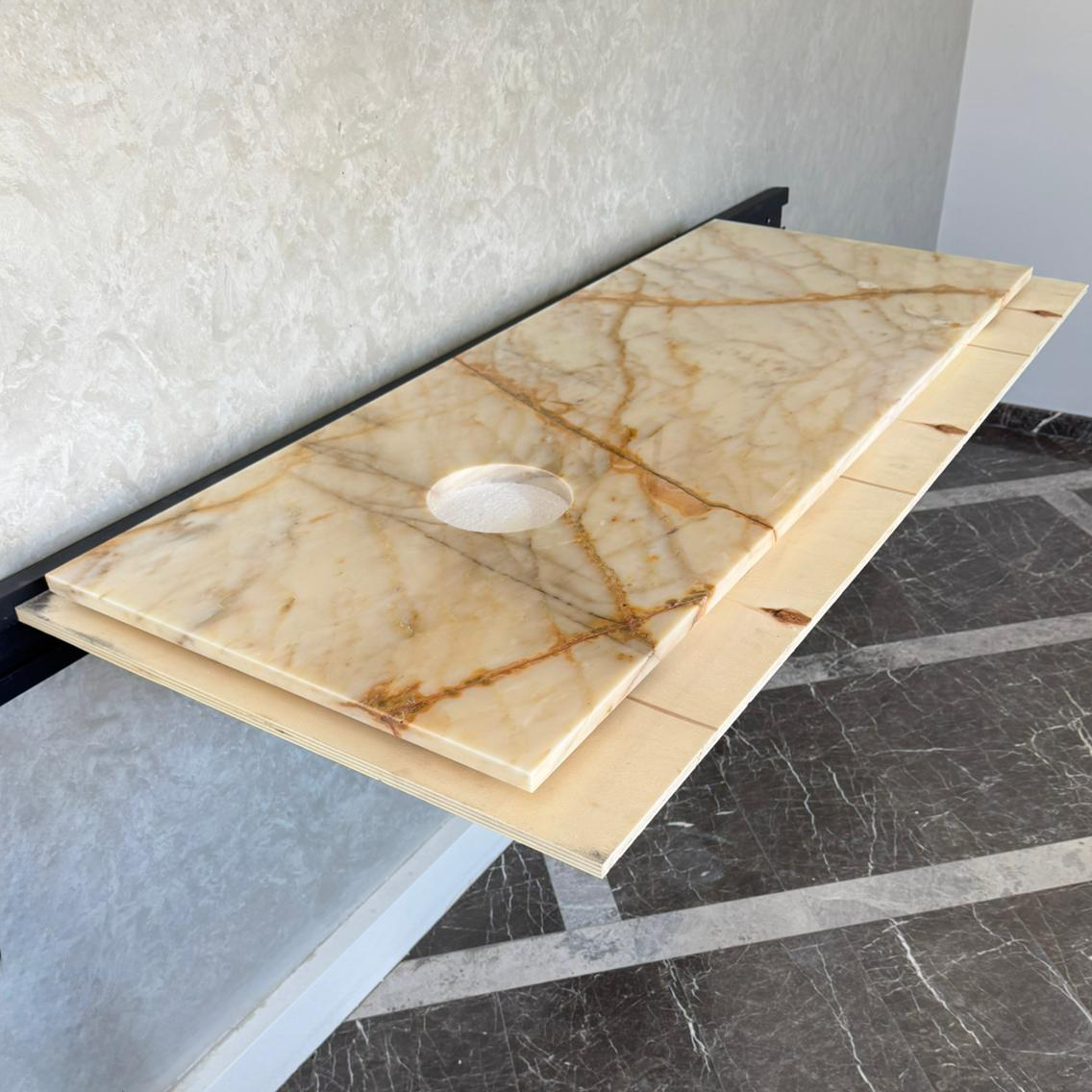 Calacatta Gold Natural Stone Marble Vanity Sink - Handmade Luxury