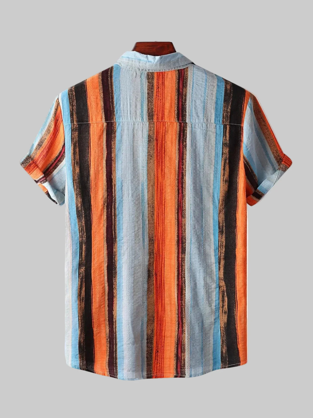Men's Button Down Striped Collared Neck Shirt