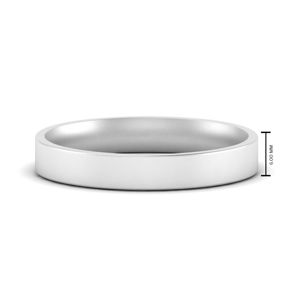 Comfort Fit Flat 4 mm Mens Wedding Band