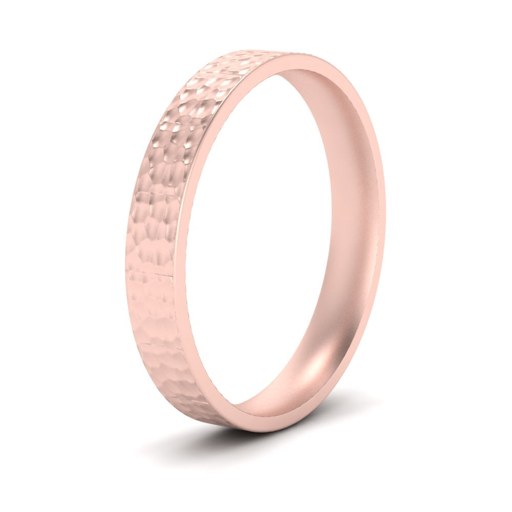 Hammered Wedding Band Comfort Fit 5 mm