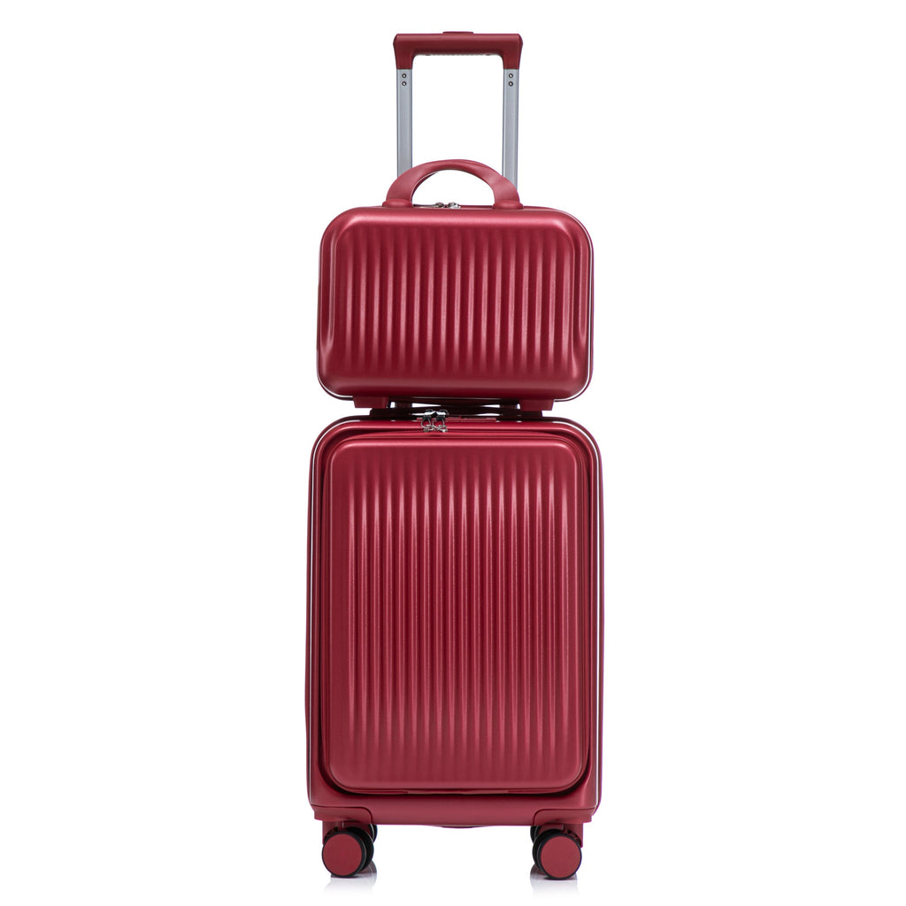 14'/20' 2 pcs ABS Spinner Wheel Luggage Set with Combination Lock and Front Opening Design