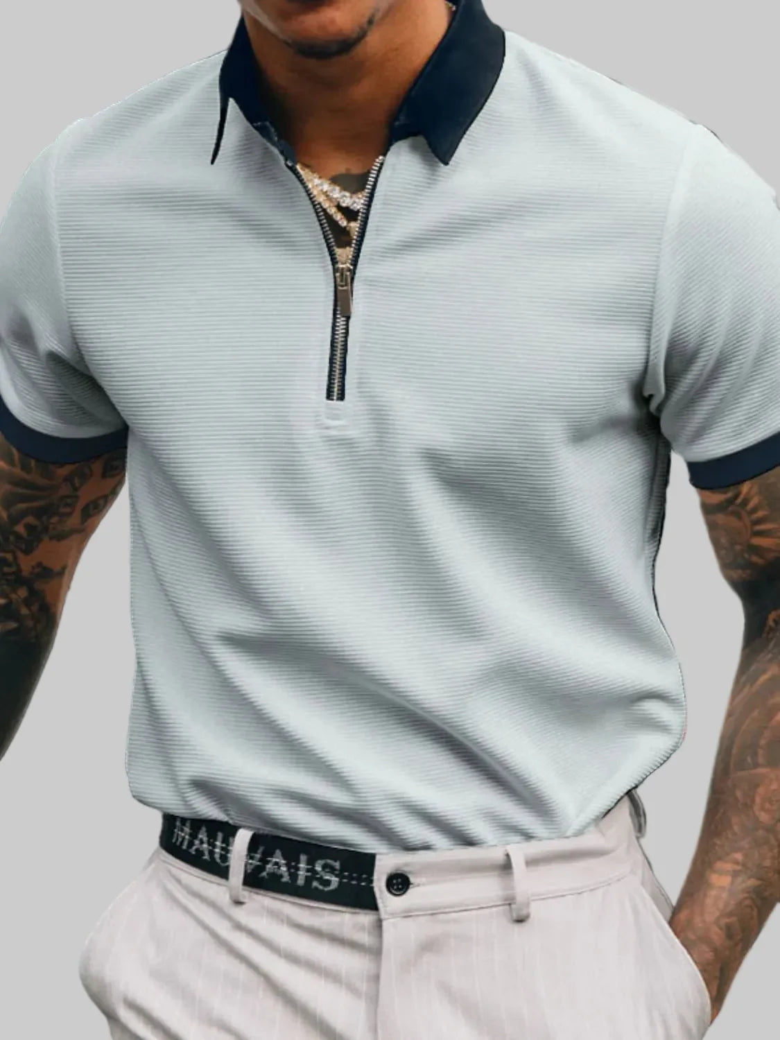 Men's Full Size Collared Neck Short Sleeve Polo