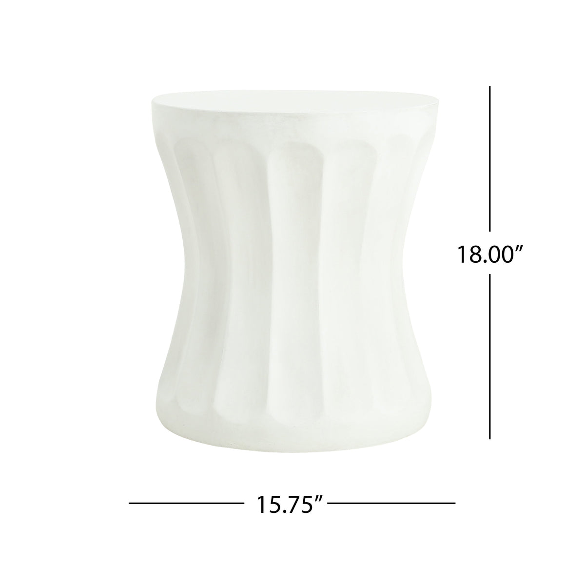 Outdoor Round Concrete Antique White Side Table