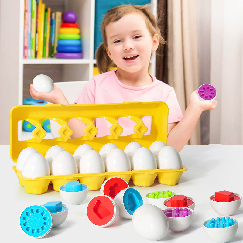 Color and Shape Matching Egg Toy Set — Ages 3–6